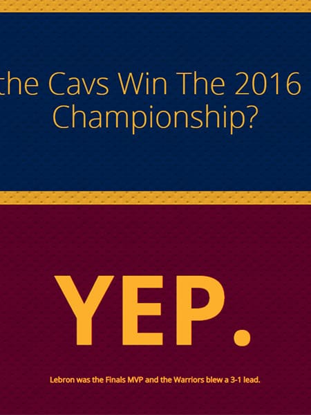 Did the Cavs with the 2016 NBA Championship