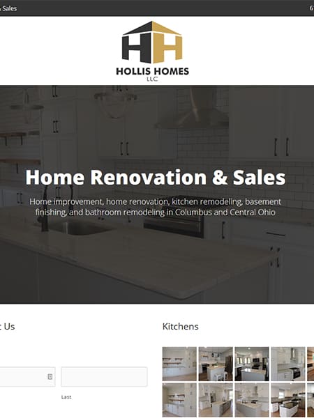 Columbus Hollis Homes Website Design and Build