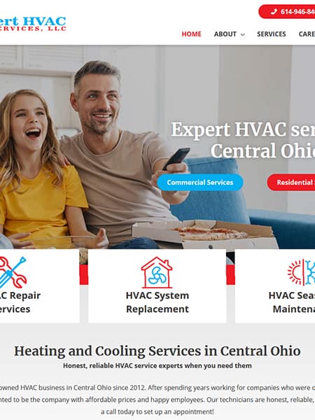 Columbus Expert HVAC website redesign and rebuild