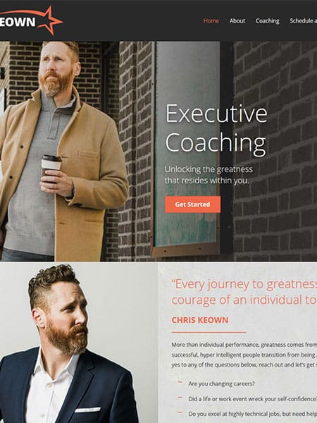 Columbus Chris Keown coaching website design, build and branding