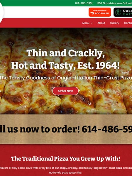 Columbus ohio panzeras pizza website design build