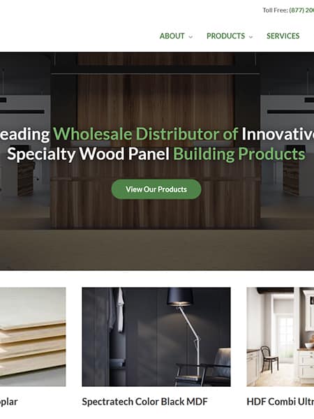 Columbus Ohio Packard Forest Products website redesign and rebuild