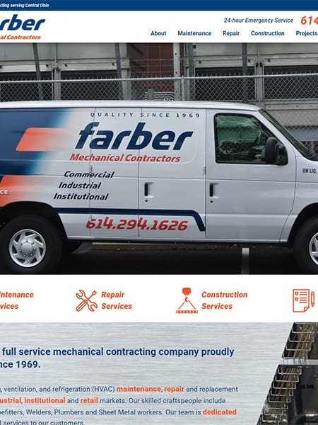 Columbus farber corporation website redesign and rebuild