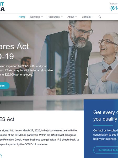 Columbus tax credit america website redesign and rebuild