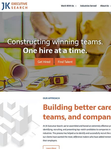 Columbus JK Executive Search website redesign and rebuild