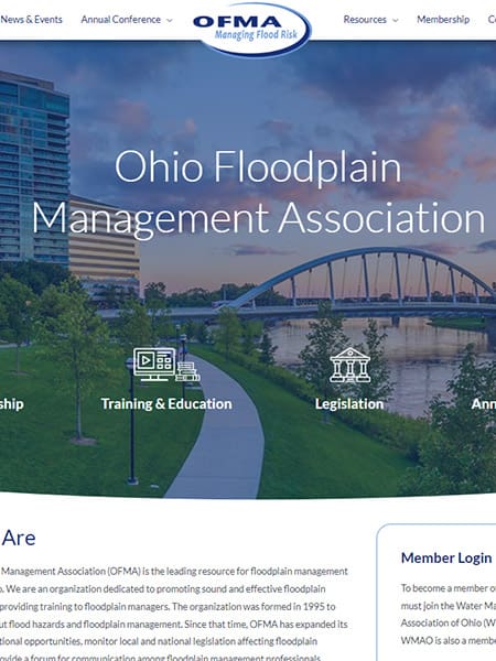 Ohio Floodplain Management Association Website Design Robintek Columbus Ohio