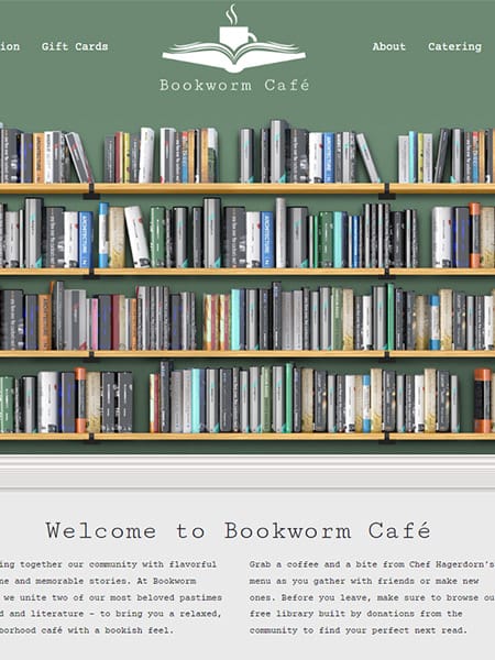 Bookworm Café - Website Design Columbus OH - Robintek