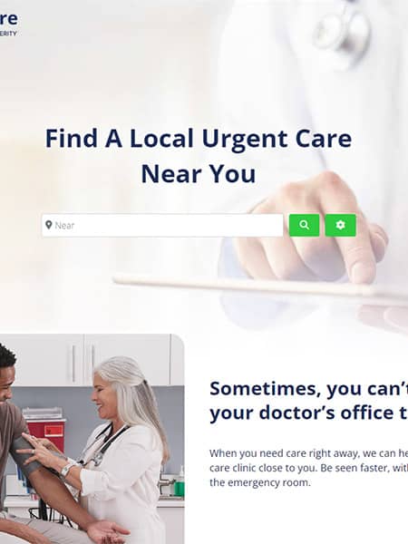 Find Urgent Care Website Design