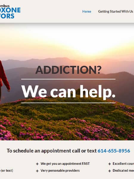 Columbus Suboxone Doctors website design
