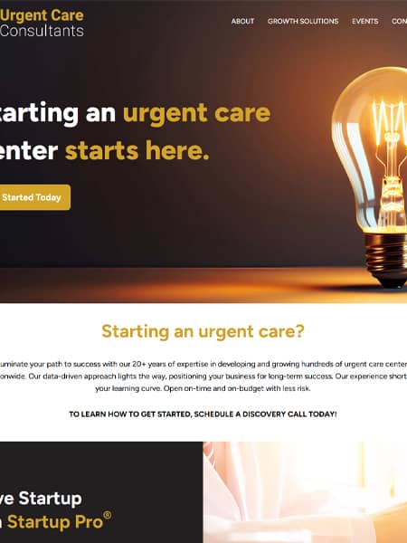 Urgent Care Consultants Homepage Website Design by Robintek