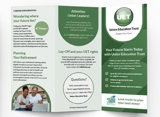 Union Education Trust Trifold Brochure Design