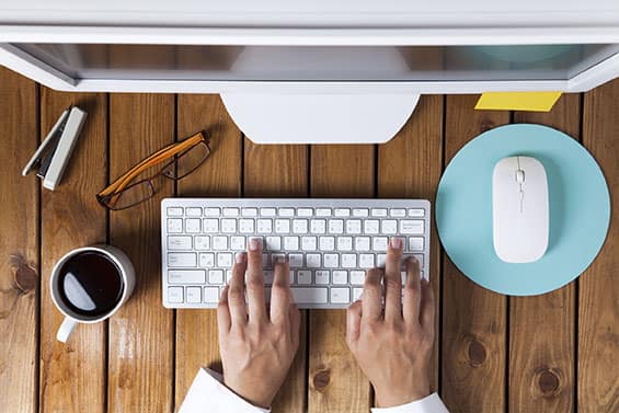 Typing blog content for small business website