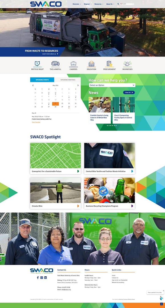 SWACO homepage redesign by robintek