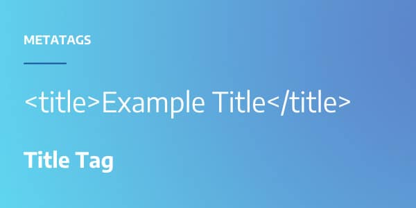 Title Tag Metatags for SEO