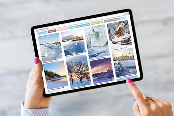 Optimized Website Photos on a Tablet
