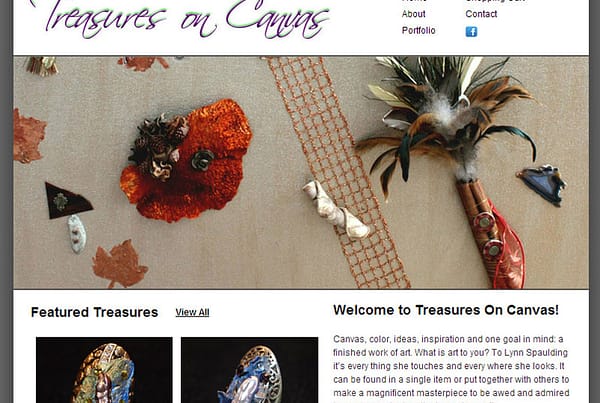 treasures on canvas ecommerce website design