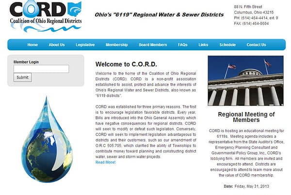 CORD coalition of ohio regional districts non-profit website
