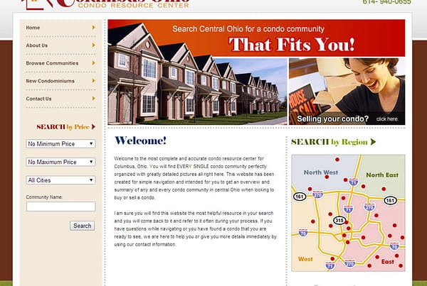 Columbus Condo Resource Center real-estate website for columbus ohio