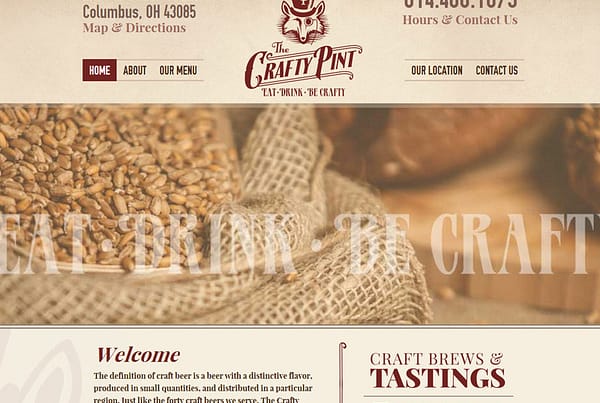 Crafty Pint - Restaurant and Bar Website