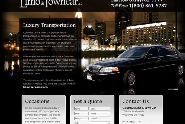 Columbus Limo and Towncar LLC - Luxury Tranportation Website