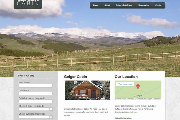 Geiger Cabin - Cabin Rental Website