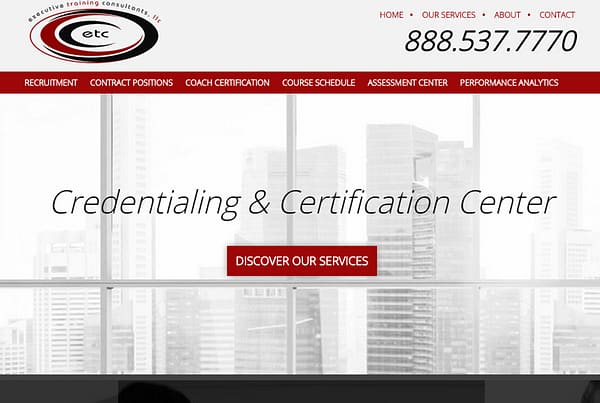 Executive Training Consultants - Assessment and Certification Website