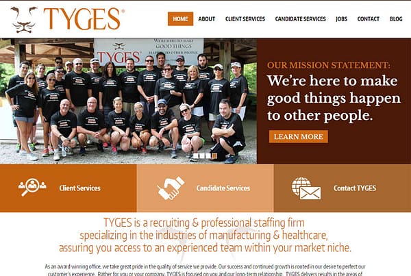 Tyges - Staffing Website