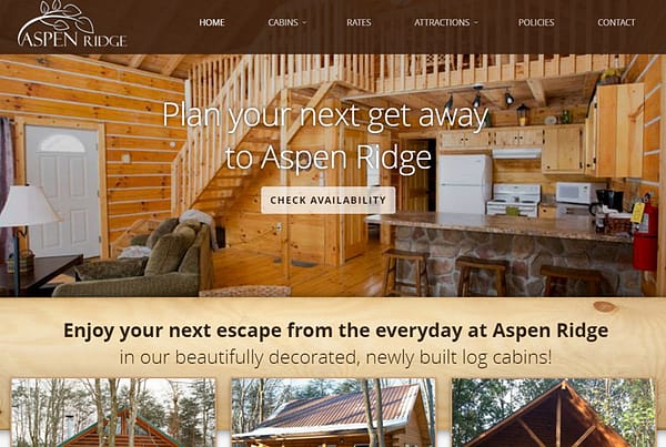 Aspen Ridge - Cabin Rental Website