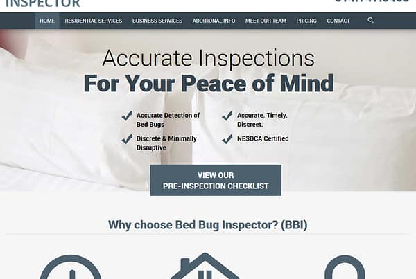 Bed Bug Inspector Business Website