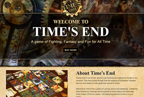 Time's End Game Board-game site