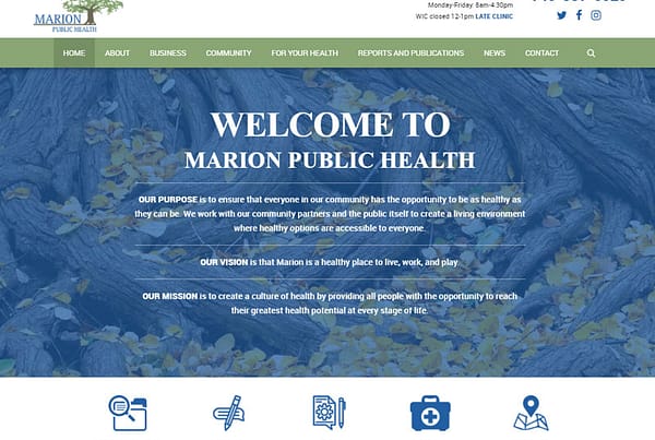 Marion Public Health Healthcare Website