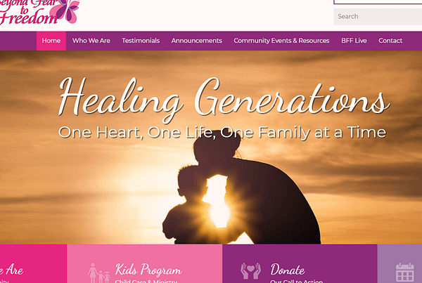 Beyond Fear to Freedom Ohio Church Website Design