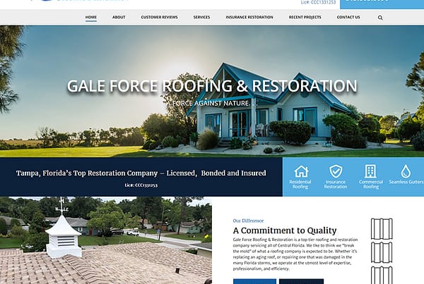 word press, roofing, gale,force design