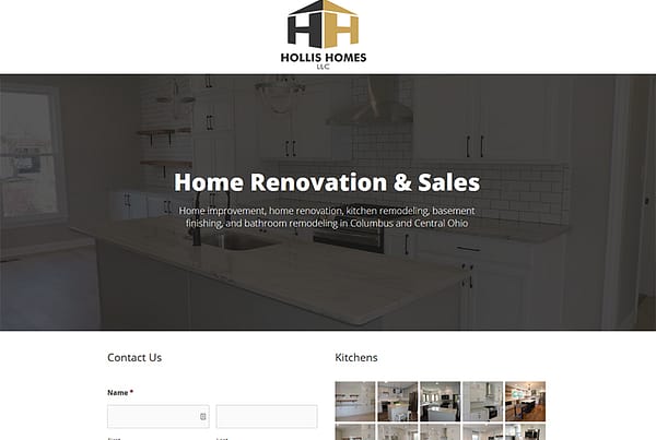 Columbus Hollis Homes Website Design and Build