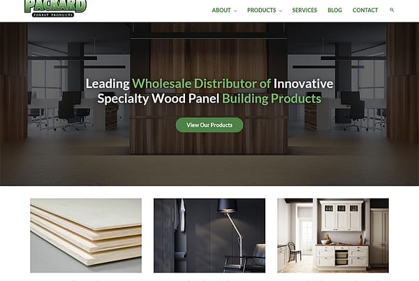 Columbus Ohio Packard Forest Products website redesign and rebuild