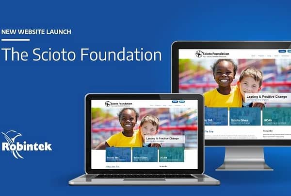 The Scioto Foundation website design on a laptop and desktop