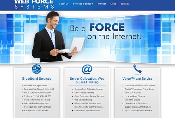 WebForce Systems a business website for internet service provider and system integrator