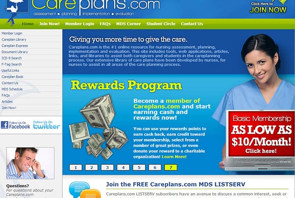 careplans.com nursing website