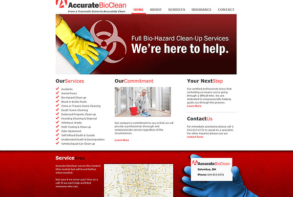 Accurate BioClean - Professional Cleaning Service Website