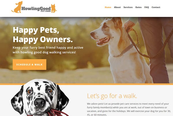 Howling Good Pet Care - Pet and Animal Care Website