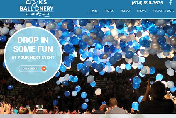 Cook's Balloonery Business Website