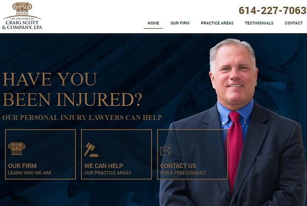 Craig Scott Law Website Homepage Design