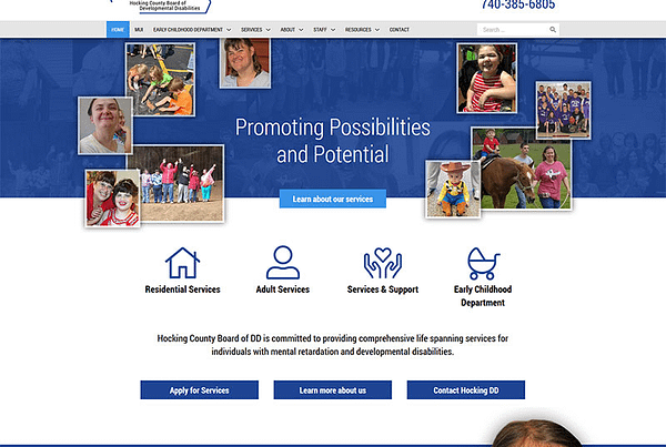wordpress redesign and build for hocking county board of developmental disabilities