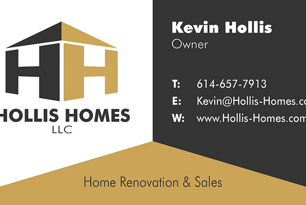 Hollis Homes Columbus Home Renovation Business Card Design
