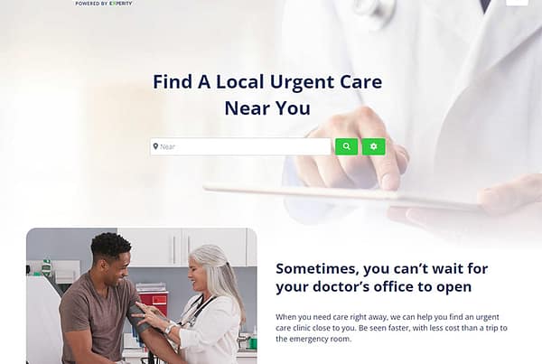 Find Urgent Care Website Design