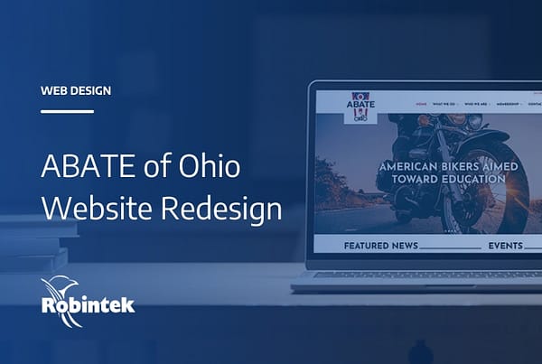 ABATE of Ohio website redesign by Robintek blog header showing design on laptop