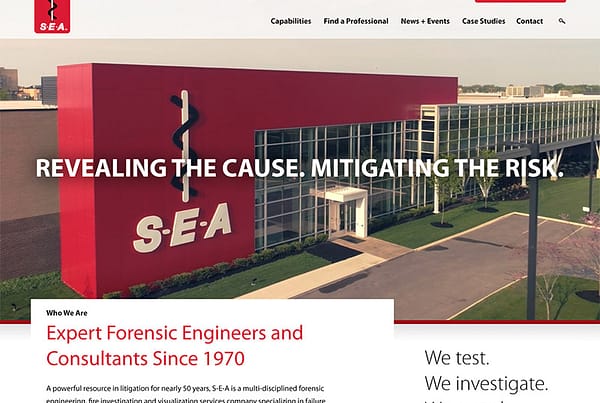 SEA Forensic Engineers, Investigators, and Consultants Website Design