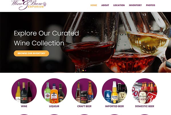 New Albany and Westerville Wine & Brew Emporium Website Design