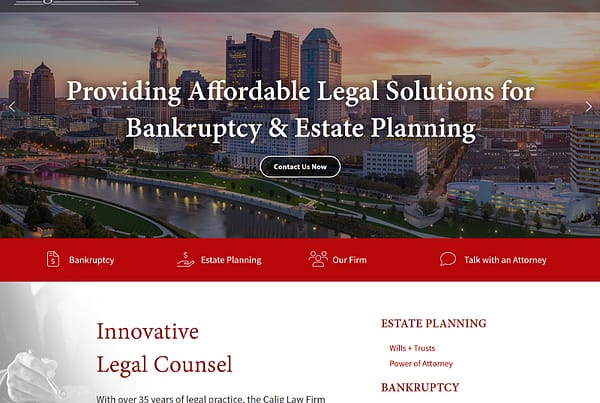 Calig Law Firm homepage design thumbnail