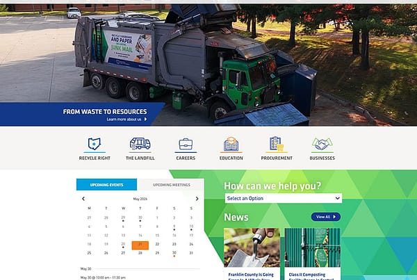 SWACO website design homepage thumbnail